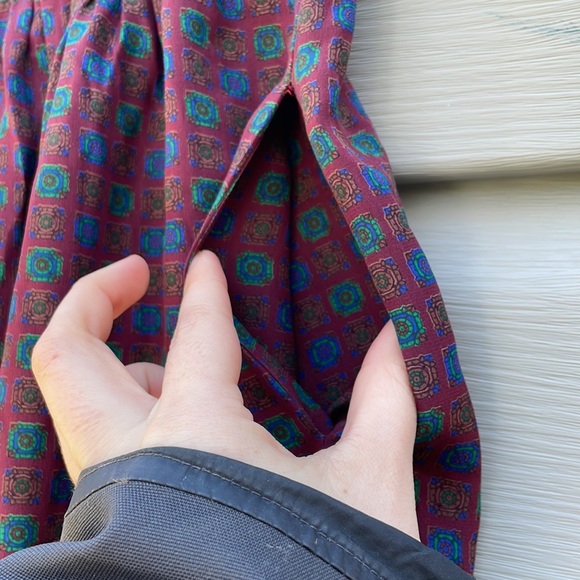 Vintage Silk Psychedelic Print Full Midi Skirt - Picture 4 of 8